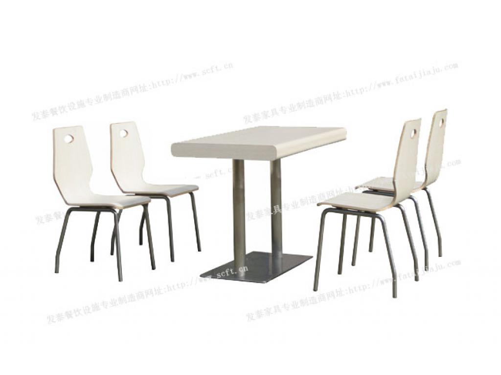 快餐桌椅新都快餐桌椅汉堡店桌椅餐厅桌椅食堂餐桌椅四人分体快餐桌椅ft4-054