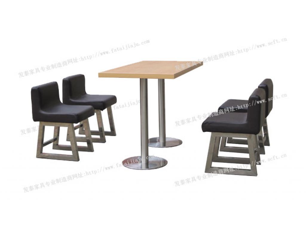 新都快餐桌椅汉堡店桌椅餐厅桌椅食堂餐桌椅四人分体快餐桌椅ft4-063