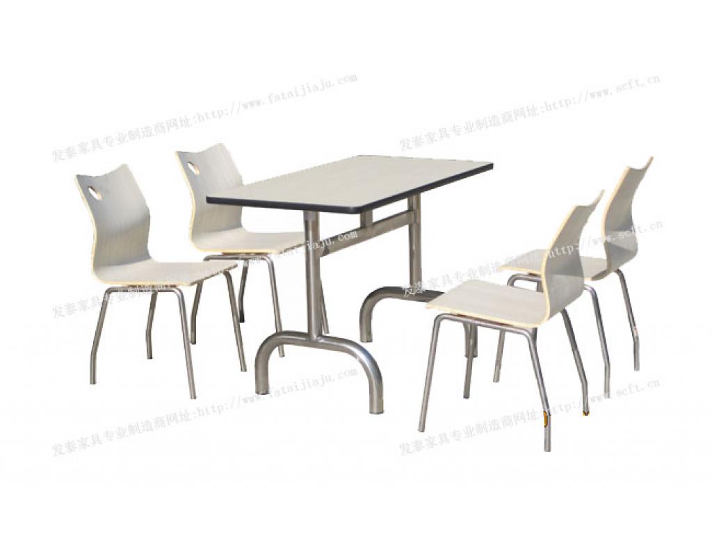 食堂餐桌椅不锈钢餐厅食堂桌椅学生食堂餐桌椅四人分体快餐桌椅ft4-073
