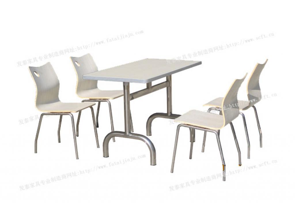 食堂餐厅桌椅不锈钢食堂餐桌椅四人分体快餐桌椅ft4-074