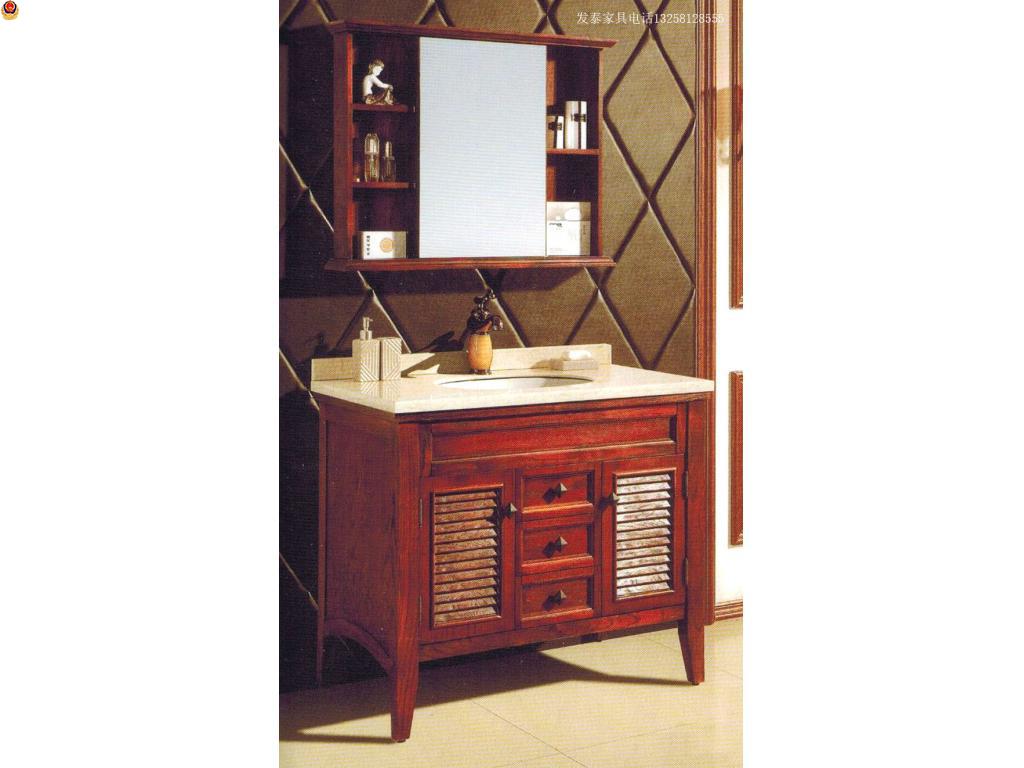 橡木欧式浴室柜组合实木仿古卫浴柜洗手盆卫生间洗漱台