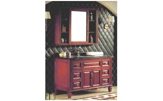 美式卫浴柜组合红橡木开放漆落地浴室柜欧式北欧实木柜洗漱台镜柜