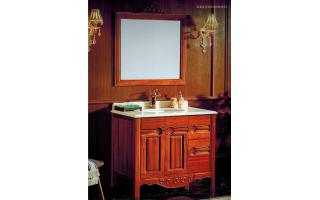 美式浴室柜镜柜组合卫生间大理石台盆柜落地实木储物柜整体