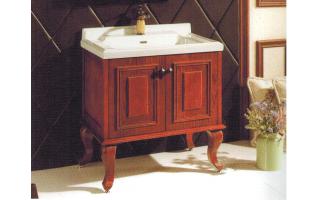 美式红橡木卫浴柜欧式浴室柜落地卫生间实木洗脸盆洗漱台组合