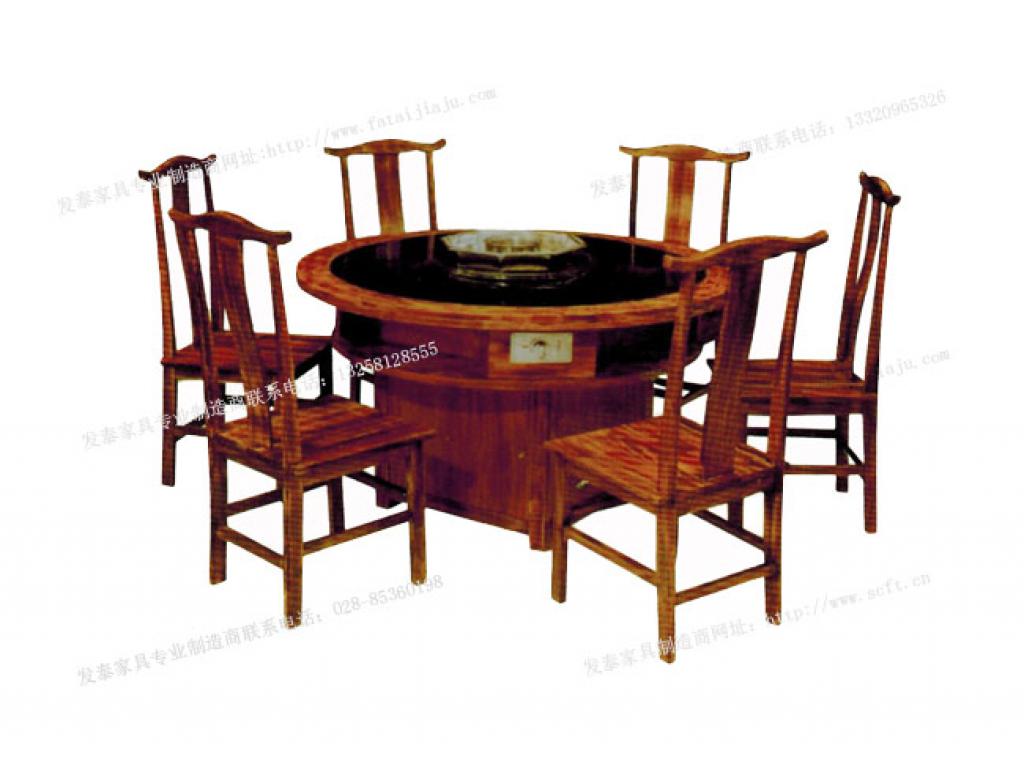 厂家清仓大理石火锅桌椅电磁炉液化灶实木柜式火锅桌椅实木火锅桌