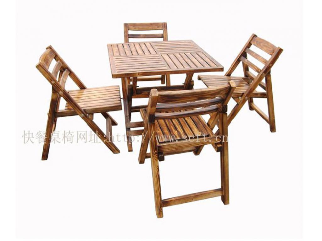 早餐店桌椅火烧木餐桌椅快餐点桌椅餐厅桌椅