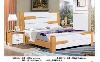 1.5/1.8米实木床橡木双人床环保卧室家具北欧现代简约