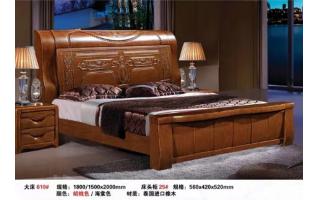 纯实木双人床美式实木床美式简约卧室家具