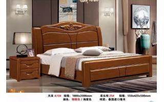 韩式田园实木脚主卧家用双人床经济型简约家具卧室床