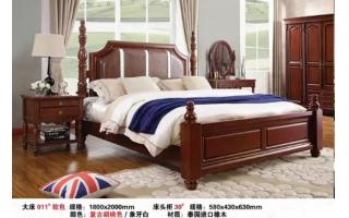 成都卧室床北欧实木双人床1.8米双人床 现代简约橡木床 实木/软靠包床