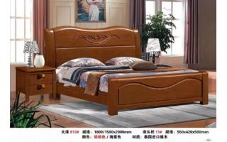 新都卧室床实木床双人床现代简约新中式胡桃木实木婚床