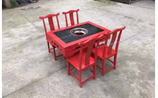 红色火锅桌椅六角椅子fthgz-047