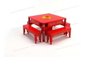 红色火锅桌椅生意兴隆型火锅桌椅fthgz-057a