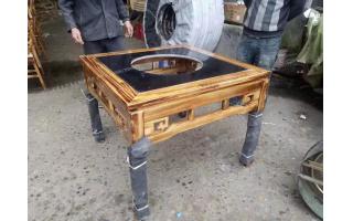 火锅桌椅实木框火锅桌凳黑色大理石桌面fthgz-081a