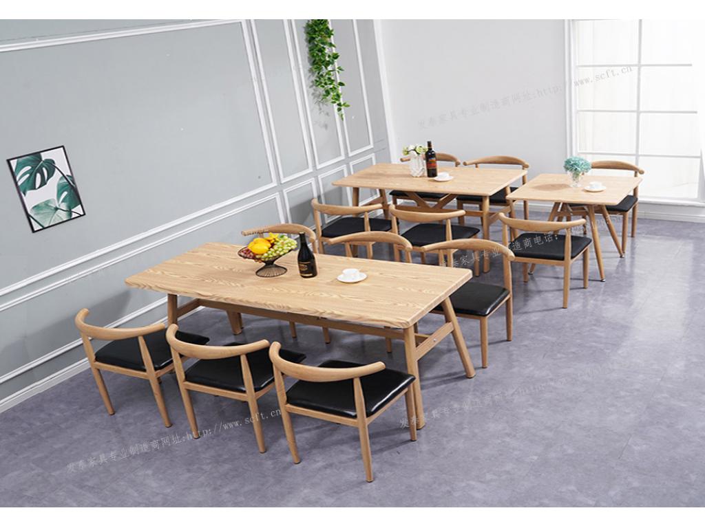 西式餐厅桌椅，奶茶店桌椅，四人分体快餐桌椅ft4-102