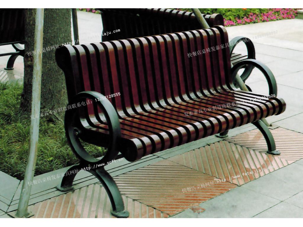 休闲凳子 铸铁公园凳 铸铝公园长条凳 铁艺公园排椅ftpy-044