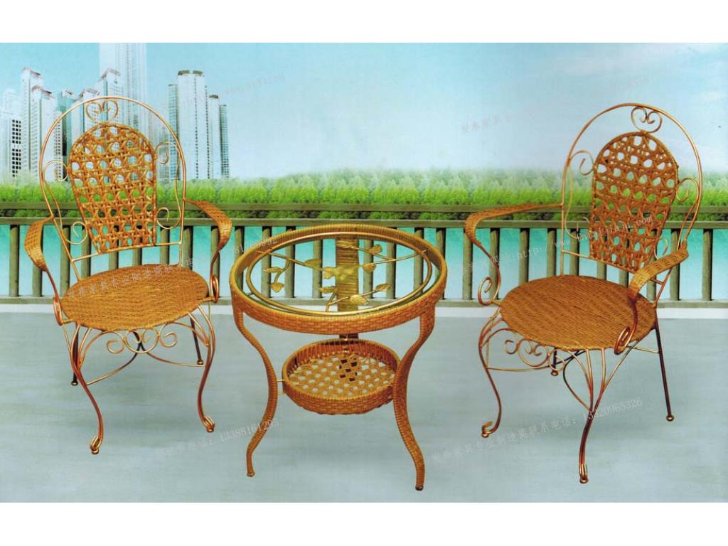 桌椅组合阳台藤椅三件套室外庭院花园休闲椅茶几藤编藤椅ftty-025