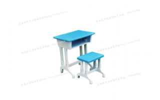 塑料活动双人课桌凳蓝色塑料课桌带柜式课桌椅ftkzy-042
