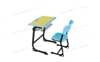 固定式课桌椅翻折式固定课桌椅蓝色曲木板子课桌椅课桌椅ftkz...