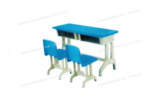 双人课桌椅配胶板椅原边桌面课桌椅活动的课桌椅ftkzy2-0...