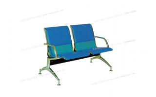 加固新品长凳子休息不锈钢椅靠背不锈钢排椅四人位三人位带垫子排...