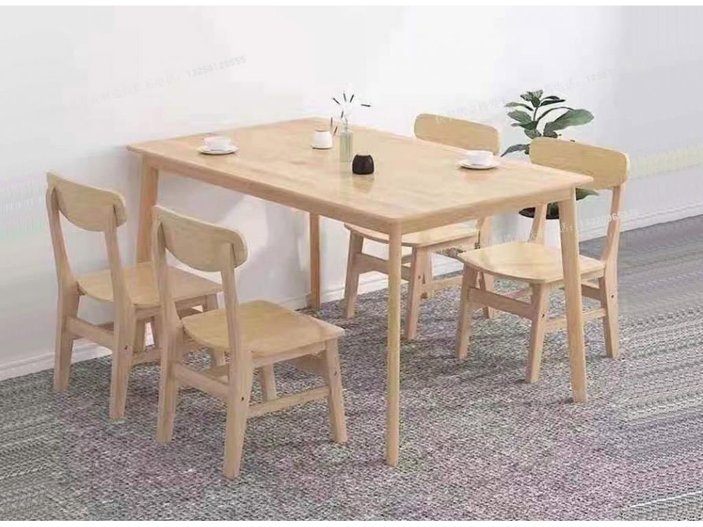 全实木餐桌椅组合北欧日式小户型饭桌家用现代简约长方形餐厅吃饭桌子ftsmczy-049