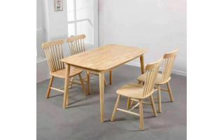 实木餐桌椅组合北欧简约餐厅饭桌家具 一桌四椅ftsmczy-001