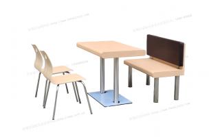 汉堡店卡座椅餐桌椅餐桌椅曲木餐椅不锈钢高档餐桌椅四人餐桌椅卡座椅ftkzy-023